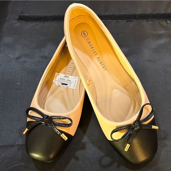 BRAND NEW CHARLES ALBERT TWO TONE BALLET BOWNOT FLAT SHOE - Picture 16 of 16
